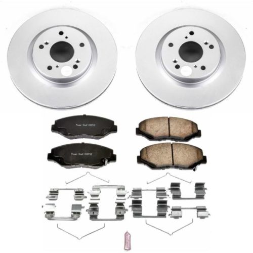 2012-2015 Honda CR-V Front Z17 Evolution Geomet Coated Brake Rotor and Ceramic Pad Assembly - Premium Replacement