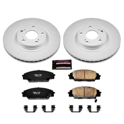 2002-2009 Acura RSX & Honda Civic Front Z17 Evolution Geomet Coated Brake Rotor and Ceramic Pad Assembly - Premium Replacement