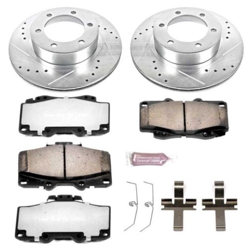 1995-2000 Toyota 4Runner Front Z36 Truck & Tow Brake Upgrade Kit - Heavy-Duty Drilled & Slotted Rotors with Carbon-Fiber Ceramic Pads - Premium Replacement