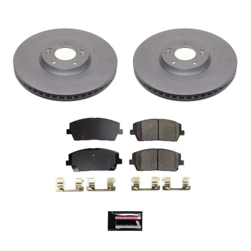 2020-2021 Kia Telluride & Hyundai Palisade Front Z17 Coated Brake Rotor and Ceramic Pad Assembly - Premium Replacement