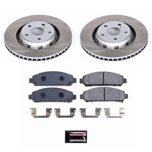 2009-2014 Toyota Venza Front Semi-Coated Rotor Brake Kit with Ceramic Pads - Premium Replacement