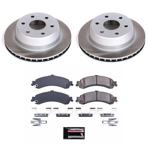 2001-2003 Chevy Tahoe & GMC Sierra 1500 Rear Semi-Coated Rotor Brake Assembly with Ceramic Pads - Premium Replacement