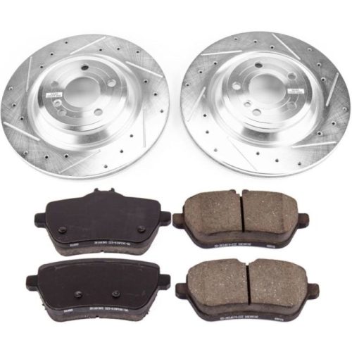 2013-2018 Mercedes-Benz SL-Class Rear Z23 Evolution Sport Brake Upgrade Kit - Heavy-Duty Drilled & Slotted Rotors with Carbon-Fiber Ceramic Pads - Premium Replacement