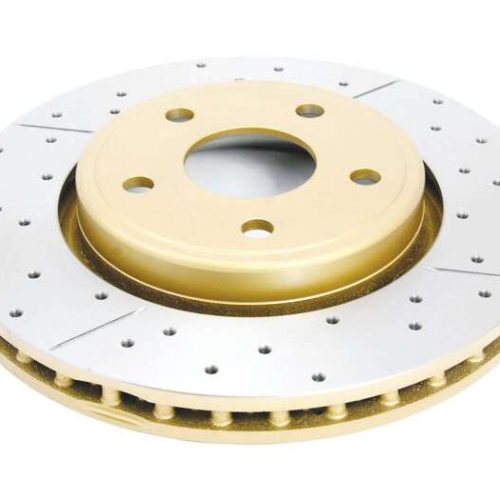 DBA X Gold Street Series Front Drilled & Slotted Rotor for Jeep Commander and Grand Cherokee 2005-2010 - Premium Replacement - Image 6