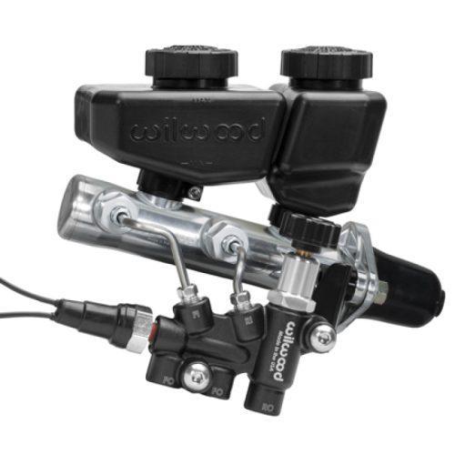 261-16962-BK Wilwood Remote Tandem Master Cylinder Kit with Bracket and Valve for Heavy-Duty Automotive Applications Drop-in