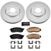 2007-2009 Nissan Versa & Cube Front Heavy-Duty Geomet Coated Brake Rotor and Ceramic Brake Pad Assembly - Premium Replacement