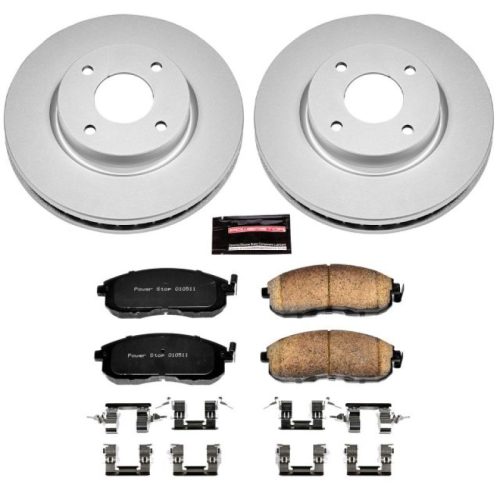 2007-2009 Nissan Versa & Cube Front Heavy-Duty Geomet Coated Brake Rotor and Ceramic Brake Pad Assembly - Premium Replacement