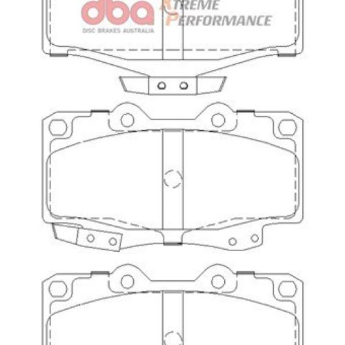 DBA XP Performance Front Brake Pads for Toyota 4Runner 1998-2002 - Heavy-Duty Friction and High Initial Bite Replacement