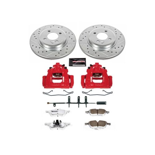 2002-2006 Mini Cooper Front Brake Upgrade Kit with Drilled & Slotted Rotors, Carbon-Fiber Ceramic Pads, Powder Coated Calipers - Premium Replacement