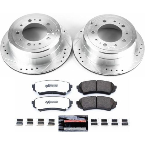 1998-2007 Toyota Land Cruiser Rear Z36 Truck & Tow Brake Kit with Drilled & Slotted Rotors - Premium Heavy-Duty Replacement