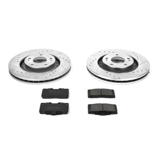 1993-1998 Mitsubishi 3000GT & 1994-1995 Dodge Stealth Front Brake Upgrade Kit with Drilled & Slotted Rotors and Carbon-Fiber Ceramic Pads - Premium Replacement