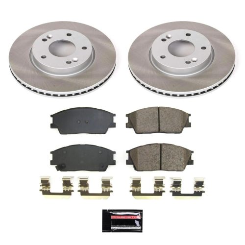 2020-2021 Kia Soul & Hyundai Venue Front Heavy-Duty Semi-Coated Rotor and Ceramic Brake Pad Assembly - Premium Replacement