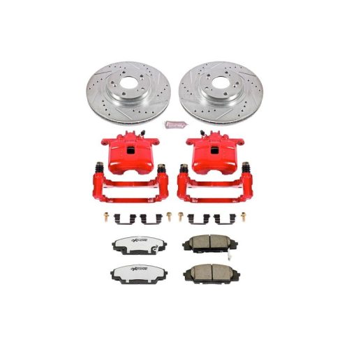 2002-2009 Acura RSX & 2006-2008 Honda Civic Front Z26 Street Warrior Brake Upgrade Kit with Powder Coated Calipers - Heavy-Duty Performance Replacement