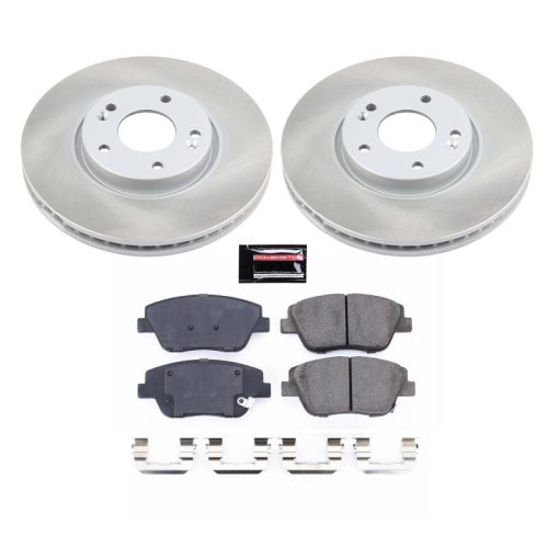 2011-2014 Hyundai Sonata Front Semi-Coated Rotor and Ceramic Brake Pad Assembly - Premium Replacement