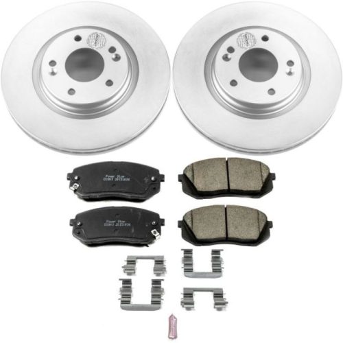 2015-2016 Hyundai Sonata Front Brake Rotor and Ceramic Pad Assembly - Heavy-Duty Fleet Replacement with Geomet Coated Rotors and Low-Dust Ceramic Pads
