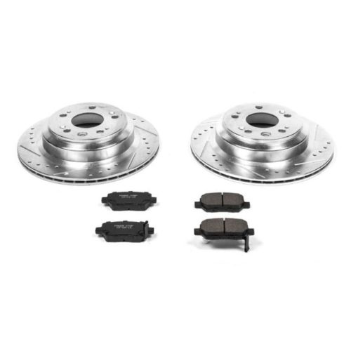 2005-2012 Acura RL Rear Z23 Evolution Sport Brake Kit with Drilled & Slotted Rotors and Carbon-Fiber Ceramic Pads - Premium Replacement