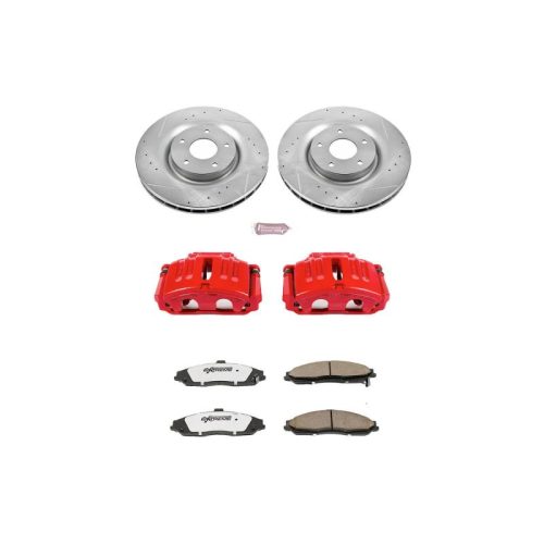 2005-2013 Chevrolet Corvette Front Z26 Street Warrior Brake Upgrade Kit with Drilled & Slotted Rotors - Premium Replacement