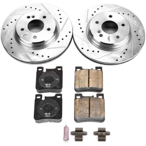 2001-2009 Mercedes-Benz CLK-Class Rear Z23 Evolution Sport Brake Upgrade Kit - Heavy-Duty Drilled & Slotted Rotors with Carbon-Fiber Ceramic Pads - Premium Replacement