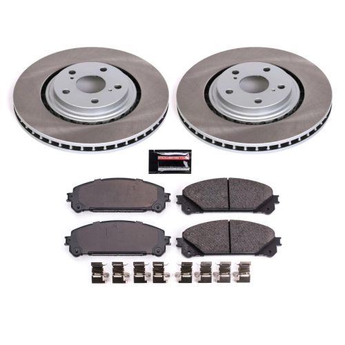 2012-2015 Lexus RX350 & 2008 Toyota Highlander Semi-Coated Rotor Brake Assembly with Ceramic Pads - Premium Replacement
