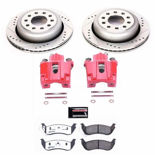 2003-2011 Lincoln Town Car Rear Z26 Street Warrior Brake Upgrade Kit with Drilled & Slotted Rotors - Premium Replacement
