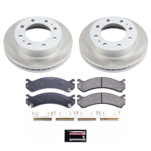 2010 GMC Sierra 2500 HD Front Semi-Coated Rotor Brake Kit with Ceramic Pads - Premium Replacement