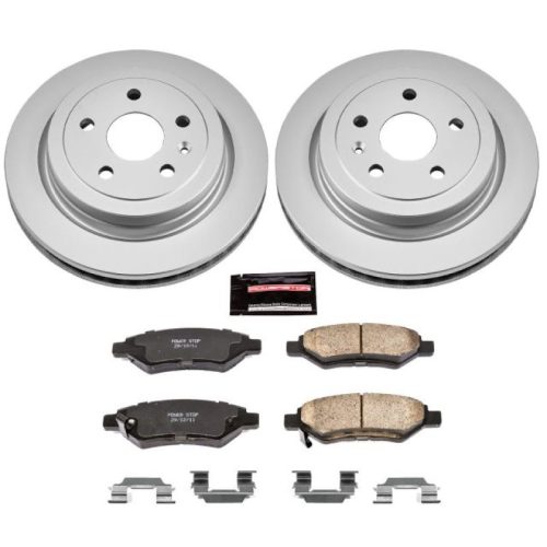 2010-2013 Cadillac CTS Rear Z17 Evolution Geomet Coated Brake Rotor and Ceramic Brake Pad Assembly - Premium Replacement