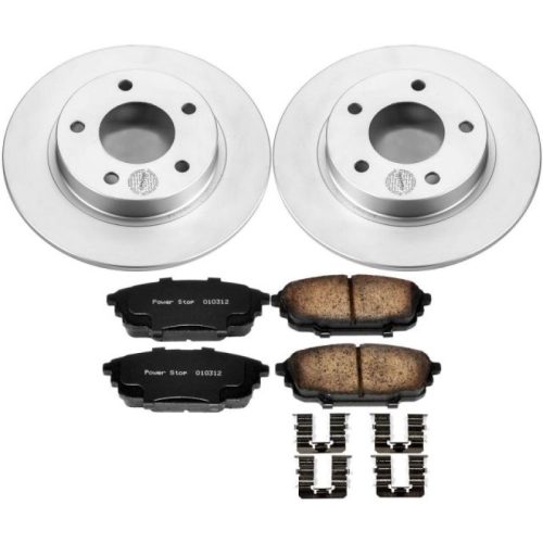 2001-2003 Mazda Protege Rear Z17 Evolution Geomet Coated Brake Rotor and Ceramic Pad Assembly - Premium Replacement
