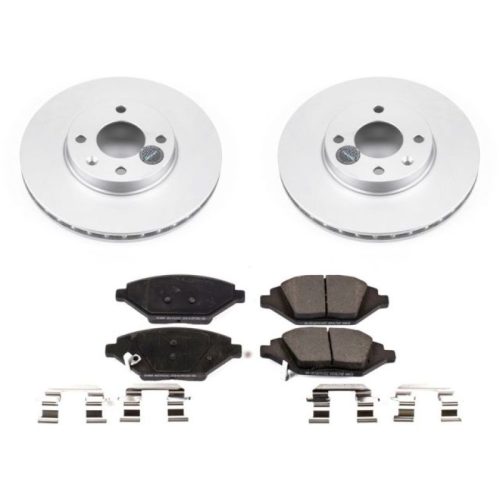 2016-2019 Chevrolet Spark Front Z17 Evolution Geomet Coated Brake Rotor and Ceramic Pad Assembly - Premium Replacement