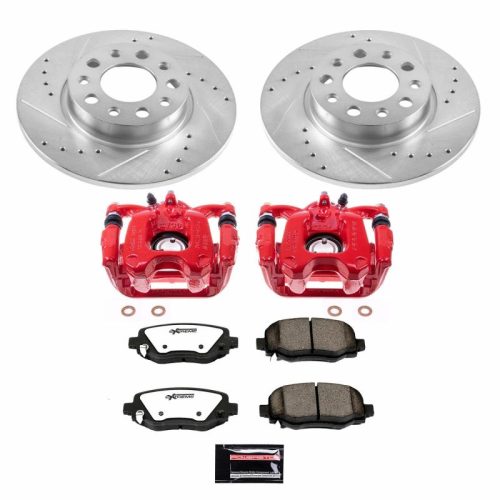 2015-2016 Jeep Renegade & Fiat 500X Rear Z36 Truck & Tow Brake Upgrade Kit with Drilled & Slotted Rotors - Premium Replacement