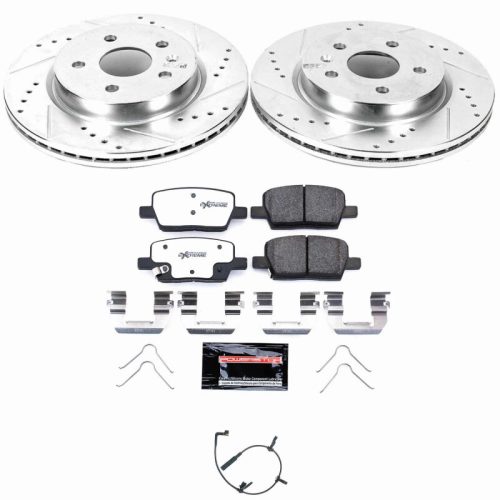 2020 Cadillac CT6 Rear Z26 Street Warrior Brake Upgrade Kit - Performance Drilled & Slotted Rotors with Carbon-Fiber Ceramic Pads - Heavy-Duty Braking Solution