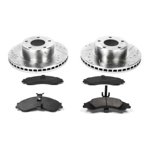 2004 Pontiac GTO Front Brake Rotor and Carbon-Fiber Ceramic Brake Pad Assembly - Heavy-Duty Drilled & Slotted Performance Upgrade
