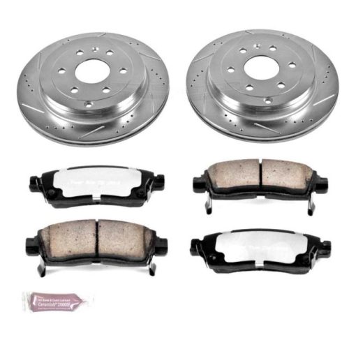 2007-2009 Buick Enclave, 2007-2009 Saturn Outlook, 2009 GMC Acadia Rear Z36 Truck & Tow Brake Upgrade Kit - Heavy-Duty Drilled & Slotted Rotors with Carbon-Fiber Ceramic Brake Pads - Premium Replacement