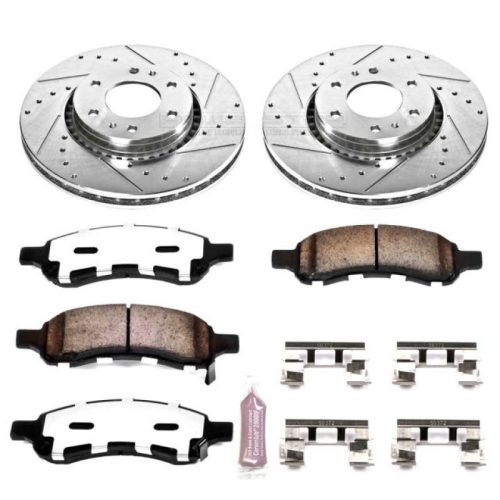 2006-2009 Saab 9-7x, 2006 Chevrolet Trailblazer, GMC Envoy XL Heavy Duty Brake Rotors and Carbon-Fiber Ceramic Brake Pads - Premium Replacement