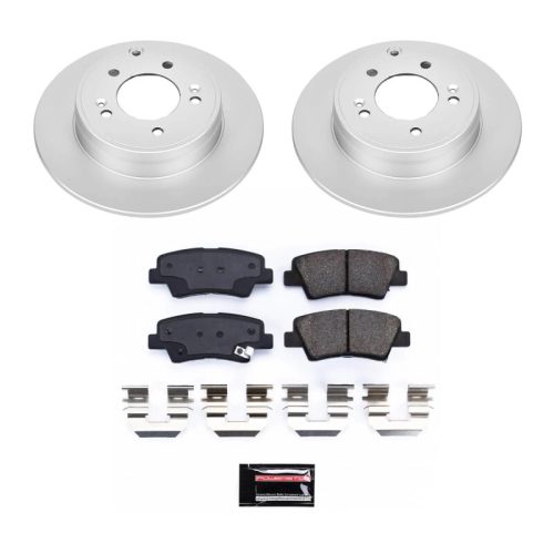 2010-2011 Hyundai Sonata Rear Z17 Coated Brake Rotor and Low-Dust Ceramic Brake Pad Assembly - Premium Replacement