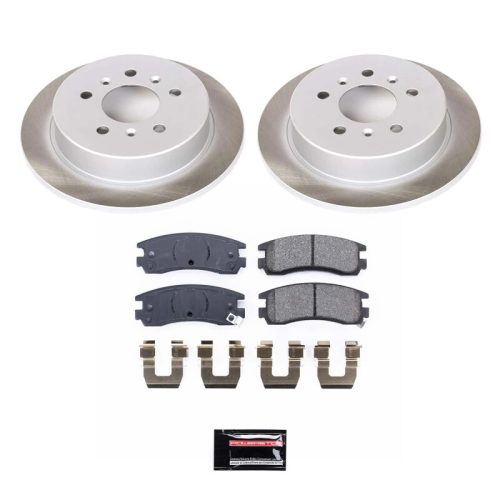 2006-2010 Chevrolet Impala, 2006-2010 Chevrolet Monte Carlo Rear Semi-Coated Rotor Brake Kit with Ceramic Pads - Premium Replacement