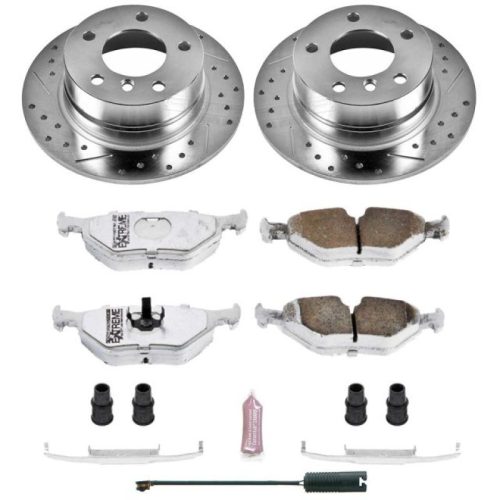 1995-1999 BMW 318ti Rear Z26 Street Warrior Brake Upgrade Kit - Premium Heavy-Duty Performance with Drilled & Slotted Rotors and Carbon-Fiber Ceramic Pads