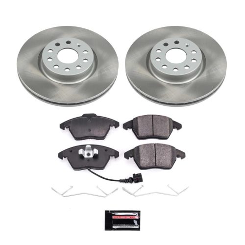2006-2010 Volkswagen Passat Front Semi-Coated Rotor Brake Assembly with Ceramic Pads - Premium Replacement