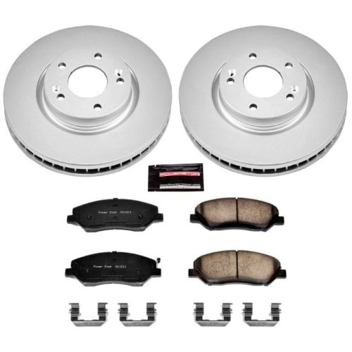 2007-2009 Hyundai Santa Fe Front Z17 Evolution Geomet Coated Brake Rotor and Ceramic Brake Pad Assembly - Premium Replacement