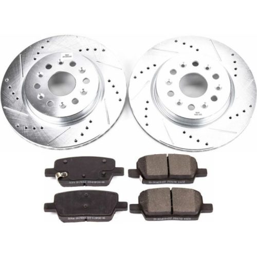 2017-2018 GMC Acadia & Buick Enclave Rear PowerStop Z23 Evolution Sport Brake Rotor and Pad Assembly - Heavy-Duty Performance Upgrade