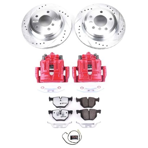 2006 BMW 325xi Rear Heavy-Duty Drilled and Slotted Brake Rotor and Pad Assembly - Premium Replacement