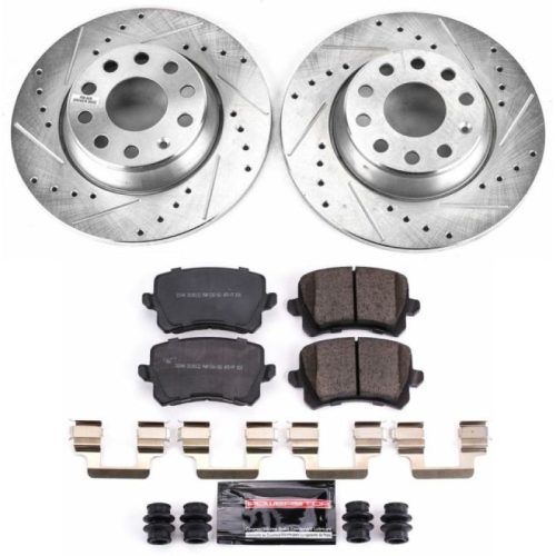 2009 Volkswagen Passat Rear Z23 Evolution Sport Brake Rotor and Carbon-Fiber Ceramic Brake Pad Upgrade - Heavy-Duty Performance Replacement