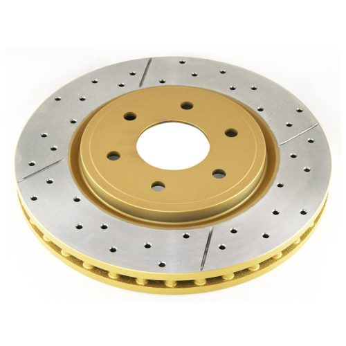 DBA X Gold Street Series Drilled and Slotted Front Rotor for Nissan Xterra, Pathfinder, Frontier 2010 - Premium Replacement - Image 2