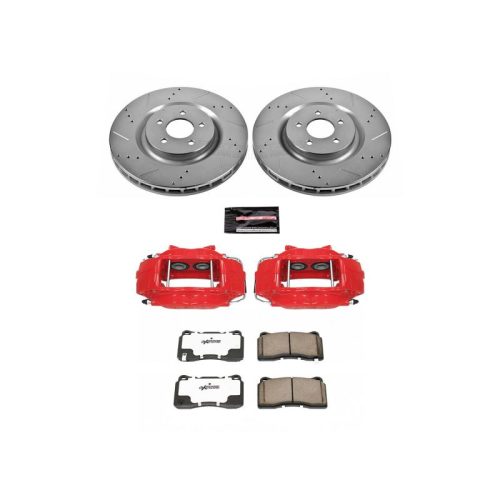 2011-2014 Ford Mustang Front Z26 Street Warrior Brake Upgrade Kit with Drilled & Slotted Rotors - Premium Replacement