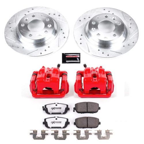 2007-2011 Mazda MX-5 Miata Rear Brake Upgrade Kit with Drilled & Slotted Rotors, Carbon-Fiber Ceramic Pads, Powder Coated Calipers - Premium Replacement