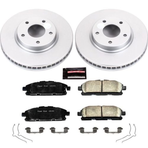 2011-2013 Nissan Quest Front Z17 Evolution Geomet Coated Brake Rotor and Ceramic Pad Assembly - Premium Replacement