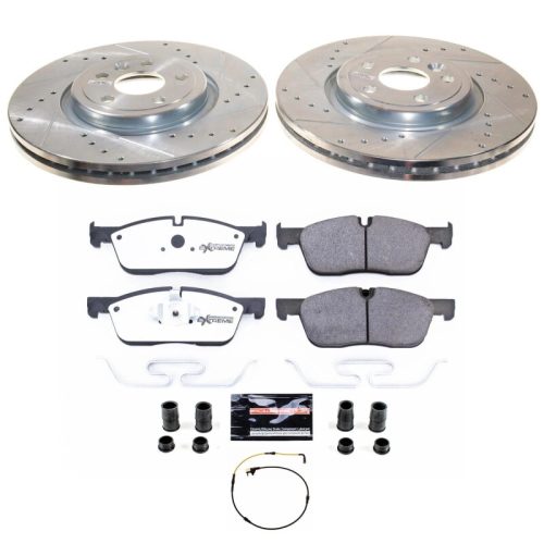 2017-2018 Jaguar F-Pace Front Z36 Truck & Tow Brake Kit - Heavy Duty Drilled & Slotted Rotors with Carbon-Fiber Ceramic Brake Pads - Premium Replacement