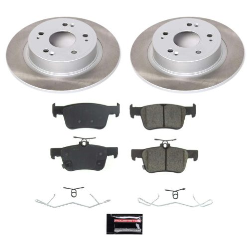 2018-2019 Honda Accord Rear Semi-Coated Rotor Brake Assembly with Ceramic Pads - Premium Replacement