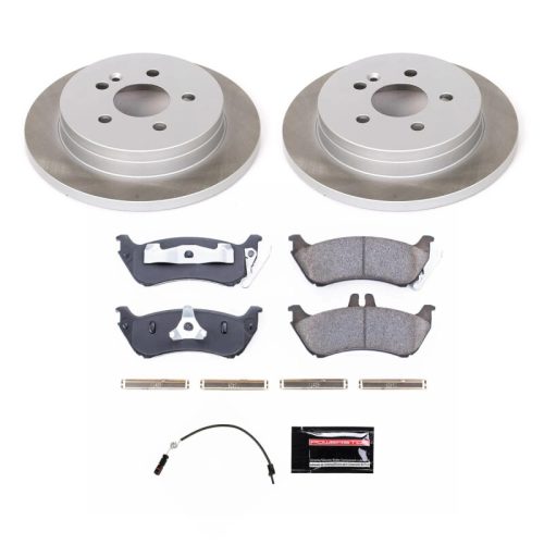 2003-2005 Mercedes-Benz ML350 Rear Semi-Coated Rotor Brake Assembly with Ceramic Pads - Premium Replacement
