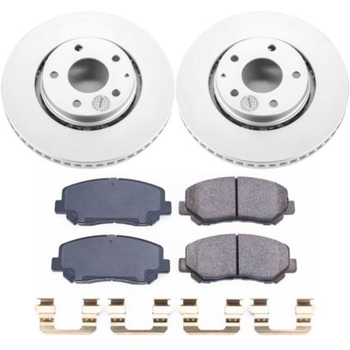 2016-2019 Mazda CX-5 Front Z17 Evolution Geomet Coated Brake Rotor and Ceramic Pad Assembly - Premium Replacement