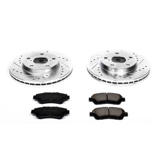1992-1998 Lexus SC300 Front Z23 Evolution Sport Brake Upgrade Kit - Heavy-Duty Drilled and Slotted Rotors with Carbon-Fiber Ceramic Pads - Premium Replacement